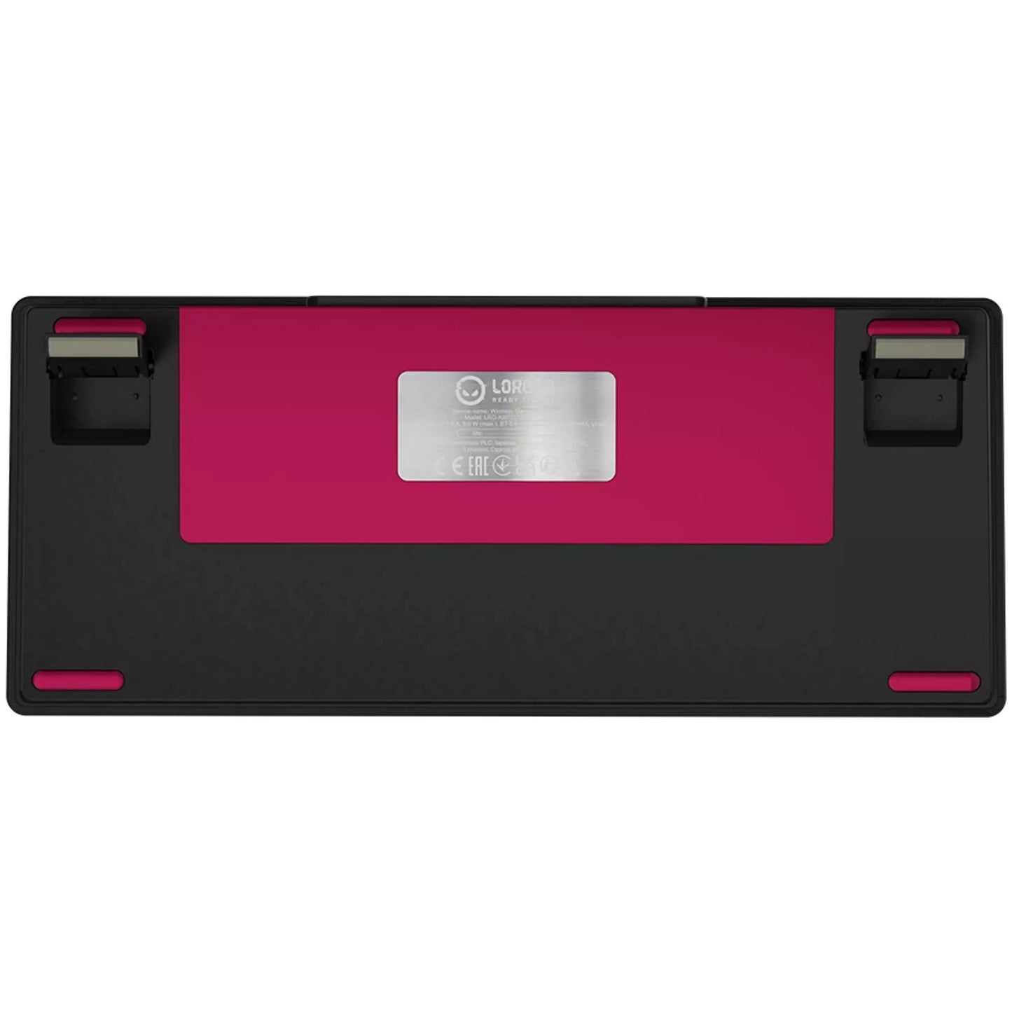 Lorgar kbp7075w, tastiera da gioco (nera, layout americano, logar tossico viola, 75%, rgb, hot-swapable, pbt double-shot, bluetooth 2.4ghz usb)