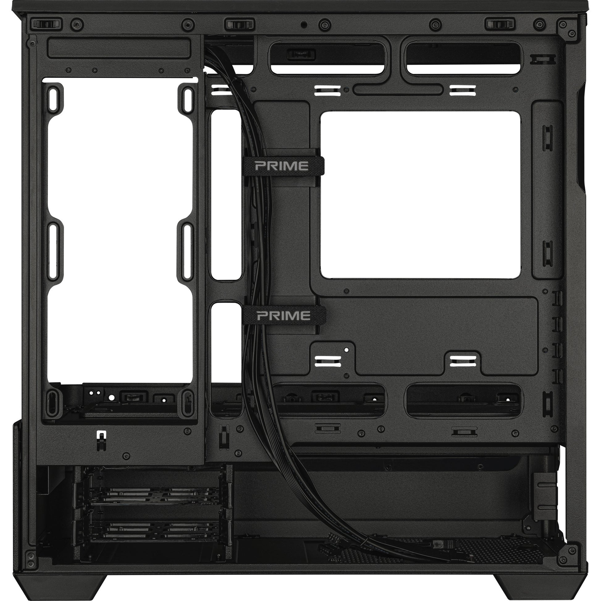 Custodia Midi Tower Asus Prime Ap202 (nero | 2x USB-A | 1x USB-C | RGB | vetro temperato)