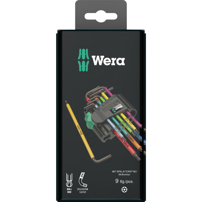 Wera inbussleutelset torx 967 9 tx bo multicolour 1 sb (9-delig, torx t8 tot t40)