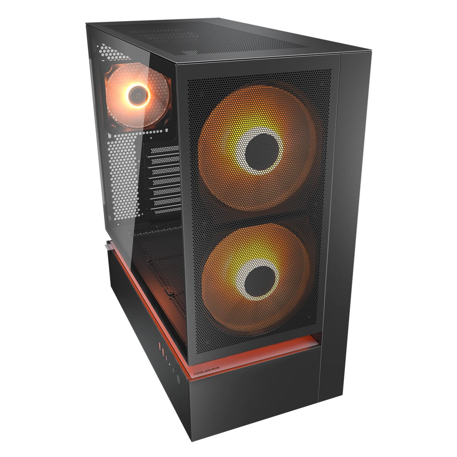 Custodia midi tower Cougar cfv235 mesh (nero | 2x USB-A | 1x USB-C | RGB | vetro temperato)