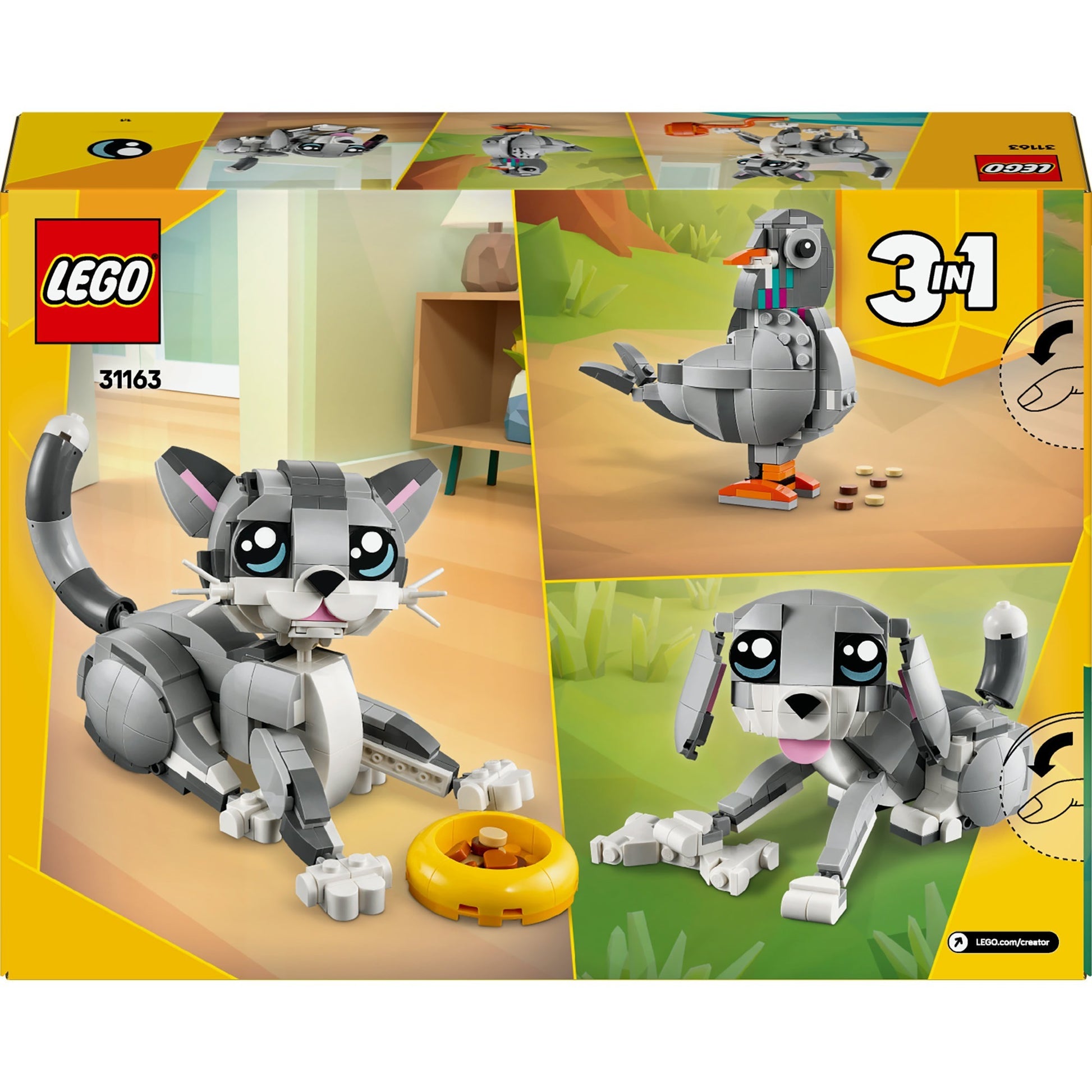 Lego creator 3in1 speelse kat dieren - 31163