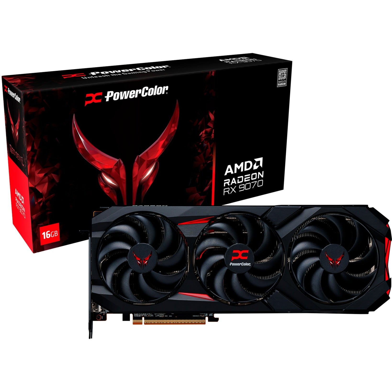 Scheda grafica Powercolor Radeon RX 9070 Red Devil 16GB OC (nera, RDNA4, GDDR6, 3x Display Port, 1x HDMI)