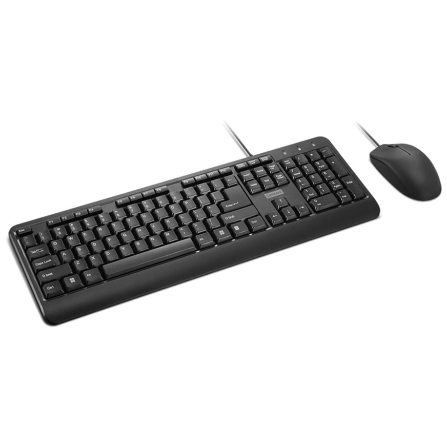 Set desktop combinato cablato Lenovo 160 (nero, layout USA (QWERTY), 100%, USB-A, 1.600 dpi)