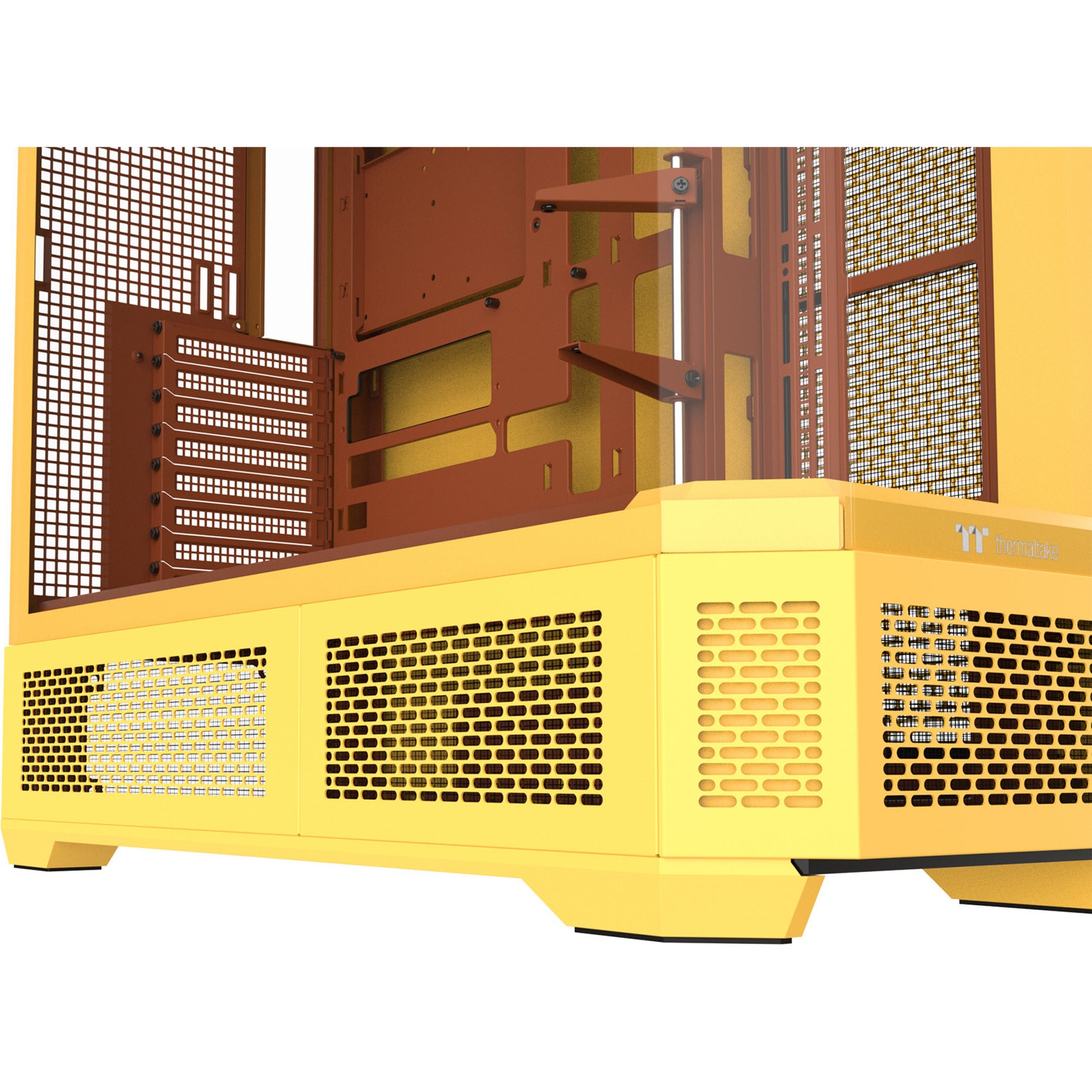 Thermaltake view 600 tg carcasa de torre grande de caramelo de mantequilla (amarillo | 2x USB-A | 1x USB-C | vidrio templado)