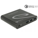 Delock usb oplader 1x usb type-c + 3x usb type-a (zwart, 1x usb-c, 3x usb-a) - afbeelding 2