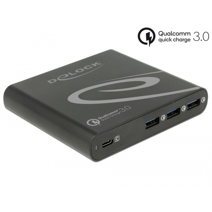Caricatore USB DELOCK 1x USB Type-C + 3x USB Type-A
