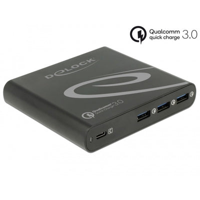 Caricatore USB DELOCK 1x USB Type-C + 3x USB Type-A