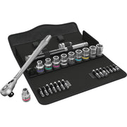 Wera 8100 sc 11 zyklop metalen ratelset gereedschapsset (zwart groen, 28-delig, volledig metalen omschakelbare ratel) - afbeelding 1