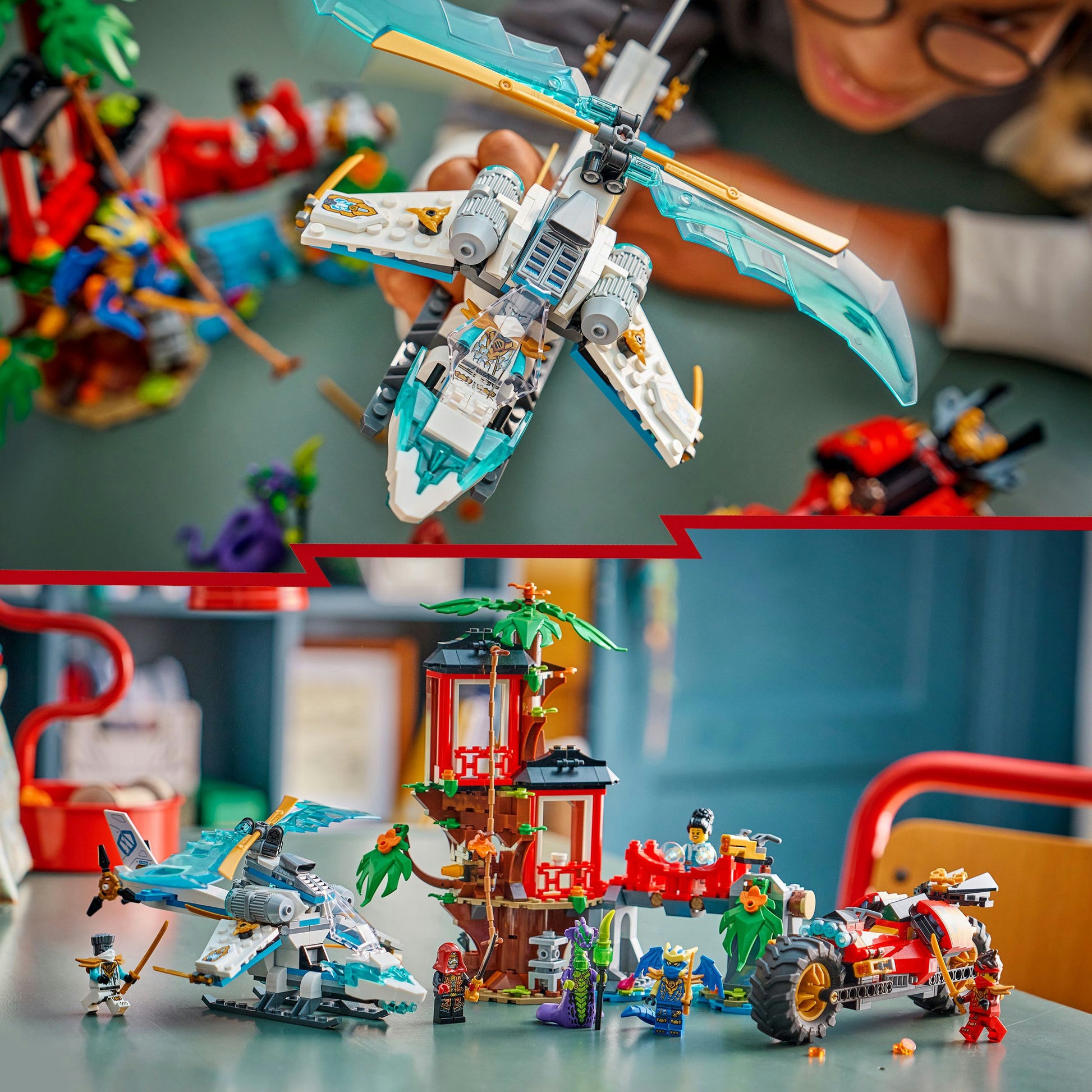 Veicoli ninja Lego Ninjago 71857 nella casa sull'albero