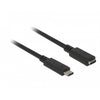 Delock superspeed usb-c 3.1 gen1 male>female verlengkabel (zwart, 1 meter)