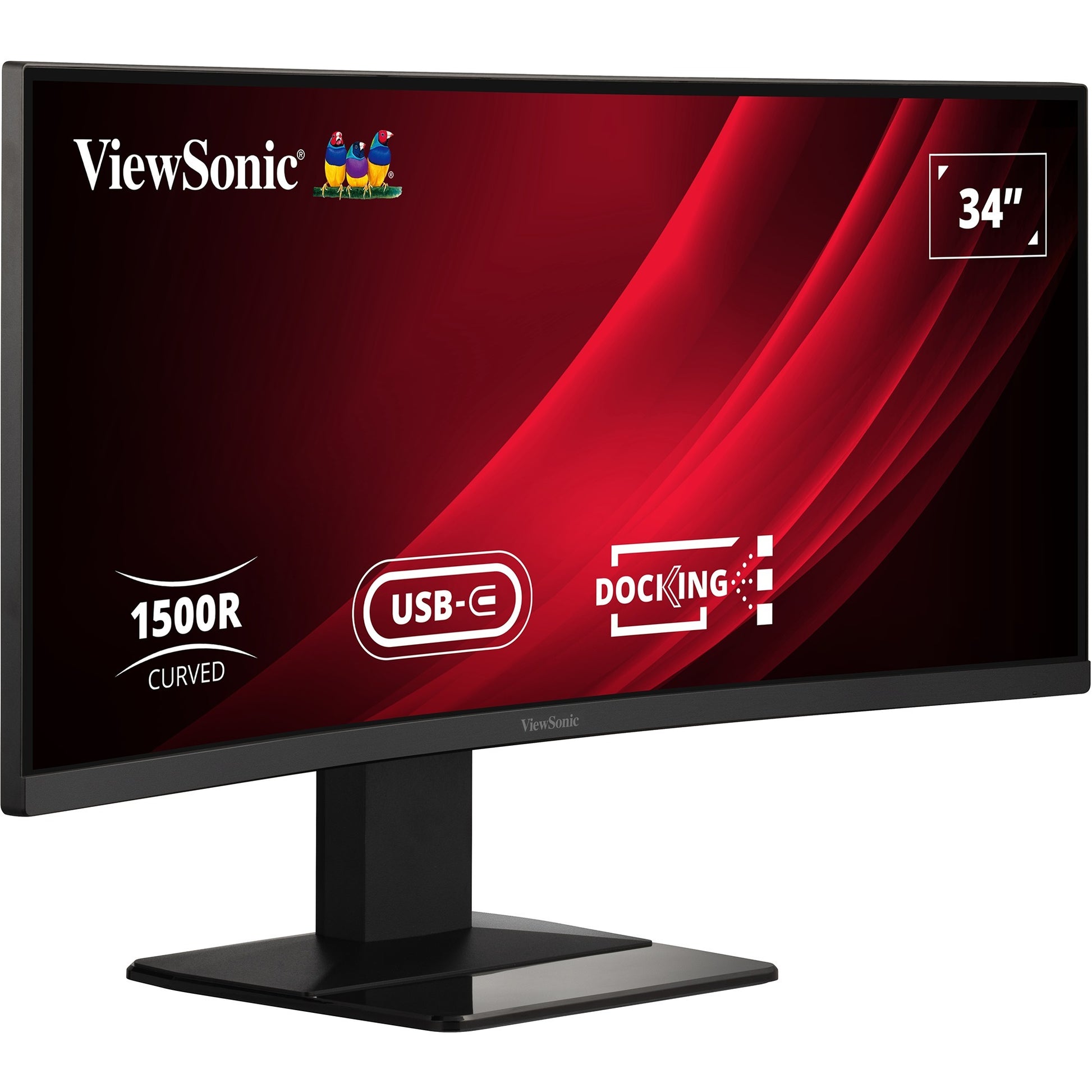 Monitor docking curvo Viewsonic UwQHD con switch KVM VG3419C 34 ultrawide (nero (opaco), 1x HDMI, 1x porta display, USB-A, USB-B, USB-C, LAN, audio)