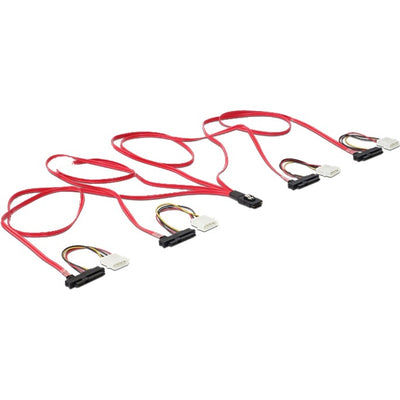 Delock Mini SAS SFF-8087> 4 x SAS SFF-8482 + Potencia