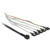 Delock cable mini sas hd sff-8643 > 4 x sata 7 pin, 0,5m kabel (83315, + sideband)