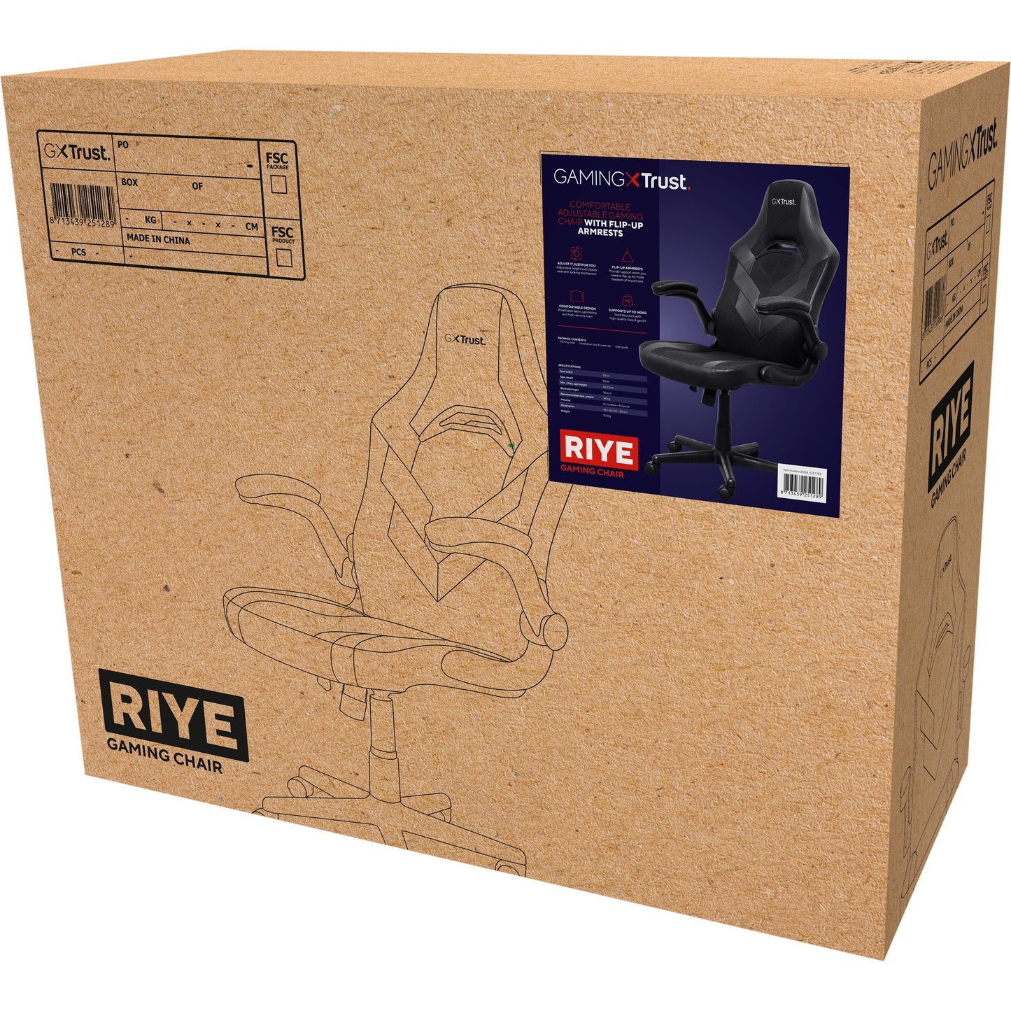 Confiar en la silla de juego GXT 703 Riye