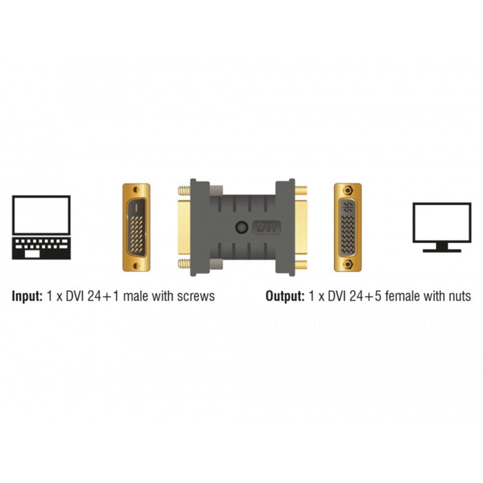 Delock DVI 24+1 maschio a dvi 24+5 adattatore femminile