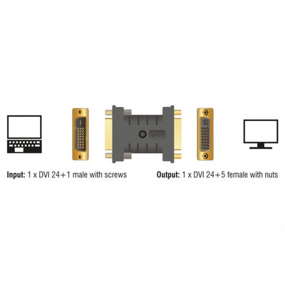 Delock DVI 24+1 Macho a DVI 24+5 Adaptador femenino