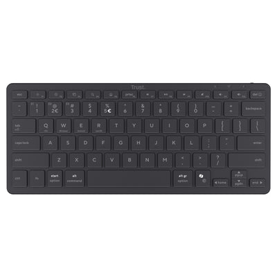 Trust nado ii bluetooth-toetsenbord (zwart, us lay-out (qwerty), scissor switches, 80% (tkl), bluetooth)