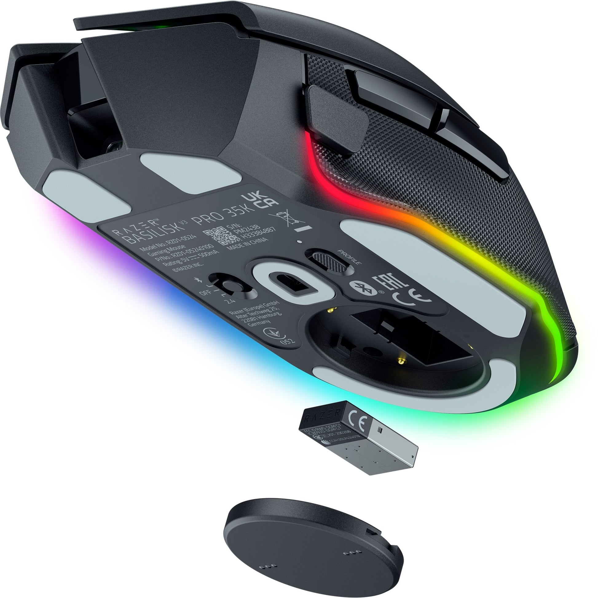 Mouse da gioco Razer basilisk v3 pro 35k (nero, USB Bluetooth hyperspeed wireless, 35000 dpi, chroma RGB)