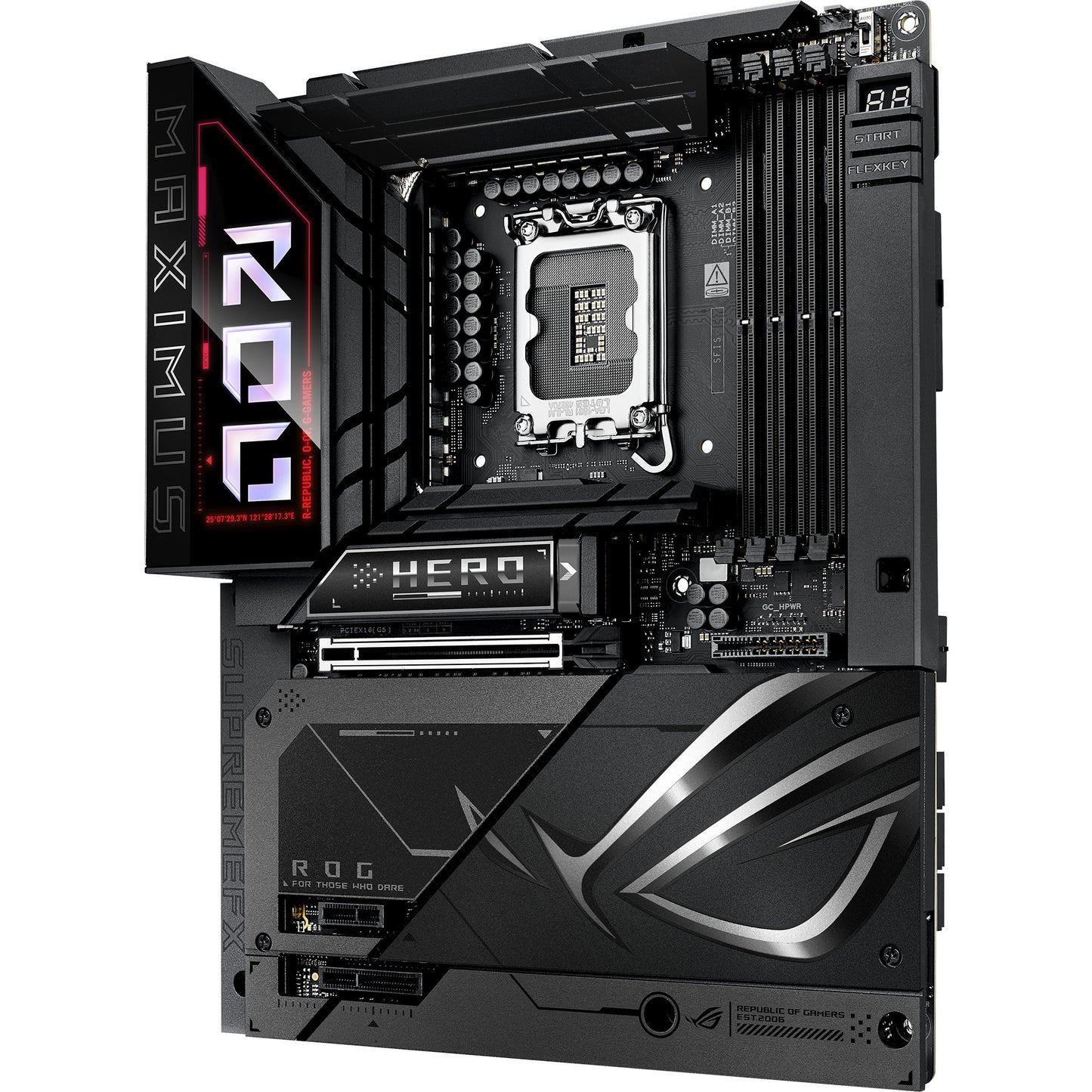 Placa base Asus Rrog Maximus Z890 Hero BTF Socket 1851 (negra, RAID, 5 GB-LAN, Wi-Fi 7, BT, Sonido, ATX)