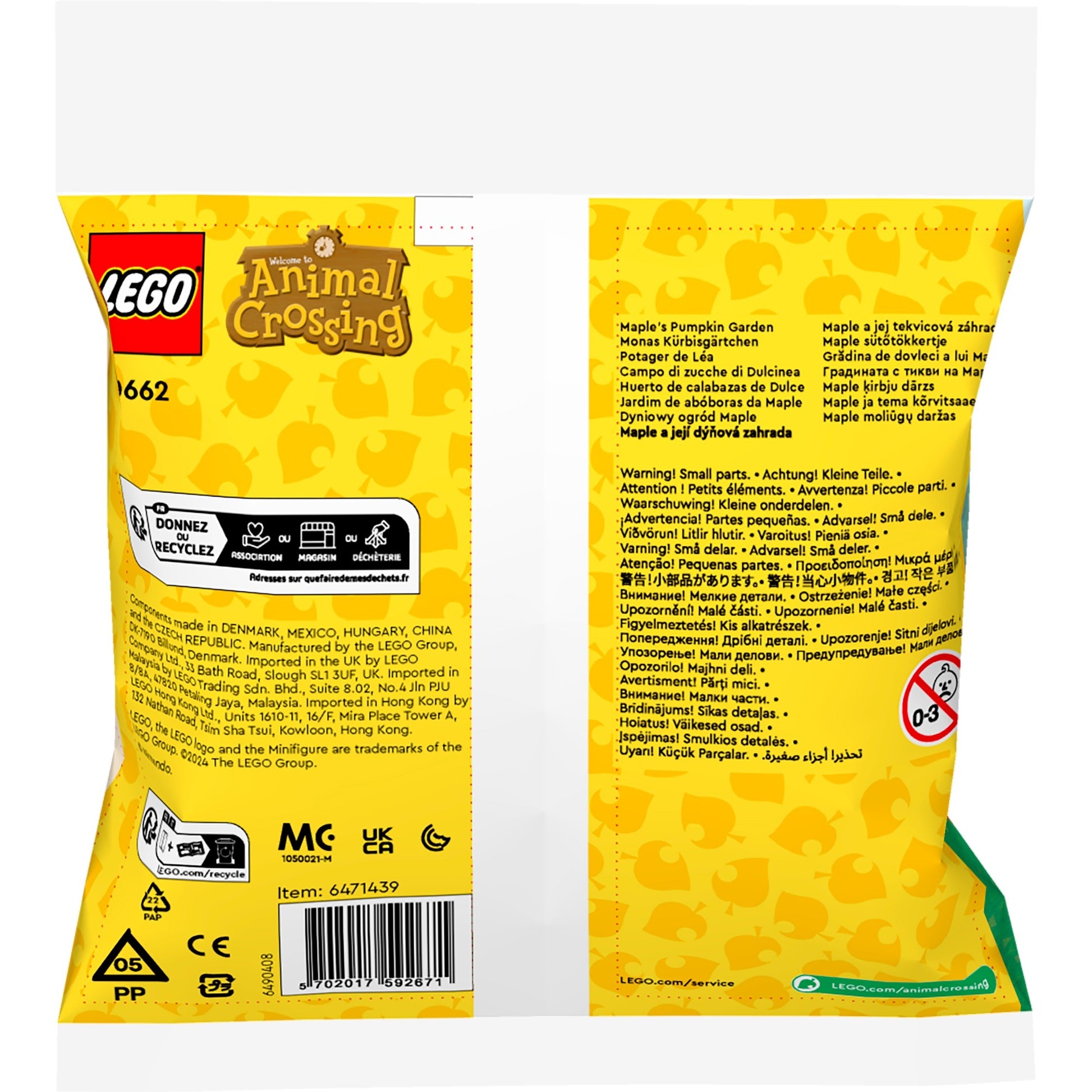 Lego Animal Crossing - Giocattolo da costruzione per il giardino delle zucche d'acero (30662)