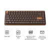 Keychron k3 max-h1w tastiera meccanica rgb edizione speciale interamente in legno (colore legno, layout us (qwerty), rosso latte, 75%, led rgb, pbt double-shot, hot swap, 2.4ghz | bluetooth 5.1 | usb-c)