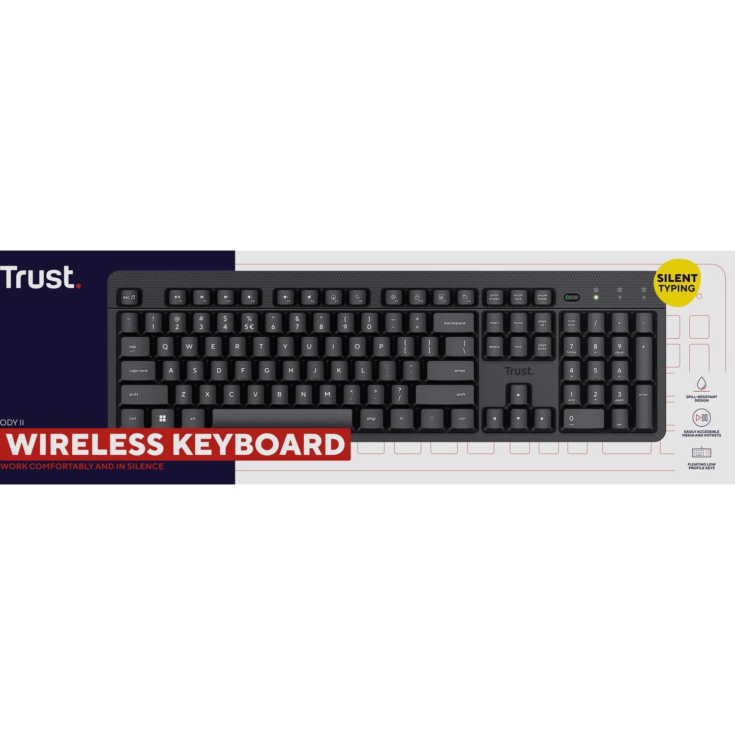 Confiar en el teclado inalámbrico silencioso