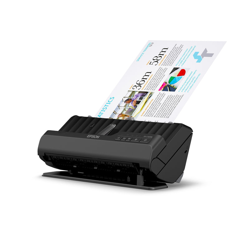 Epson es-c320w compacte a4-documentscanner met wi-fi-connectiviteit en u-traject (zwart, a4, a5, a6, b5)