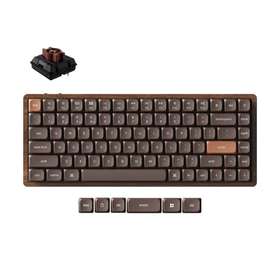 Keychron k3 max-h3w all-wood special edition rgb mechanical keyboard (wood color, us layout (qwerty), milk pom brown, 75%, rgb leds, double-shot pbt, hot swap, 2.4ghz | bluetooth 5.1 | usb-c)
