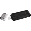 Kingston datatraveler 70 64 gb usb-stick (zwart, dt70 64gb, usb-c 3.2 gen 1)
