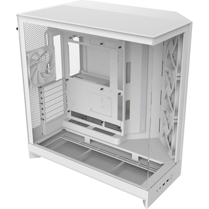 Custodia midi tower Nzxt h9 flow (bianco (opaco) | 2x USB-A | 1x USB-C | vetro temperato)