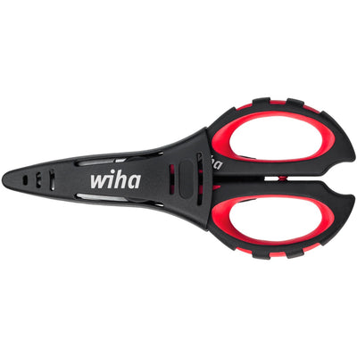 Wiha elektriciensschaar (zwart rood, met krimpfunctie)
