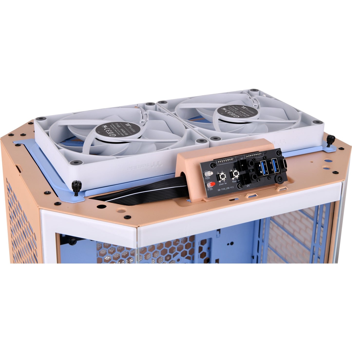 Thermaltake the tower 300 - custodia mini tower color pesca fuzz (pesca | 3x USB-A | vetro temperato)