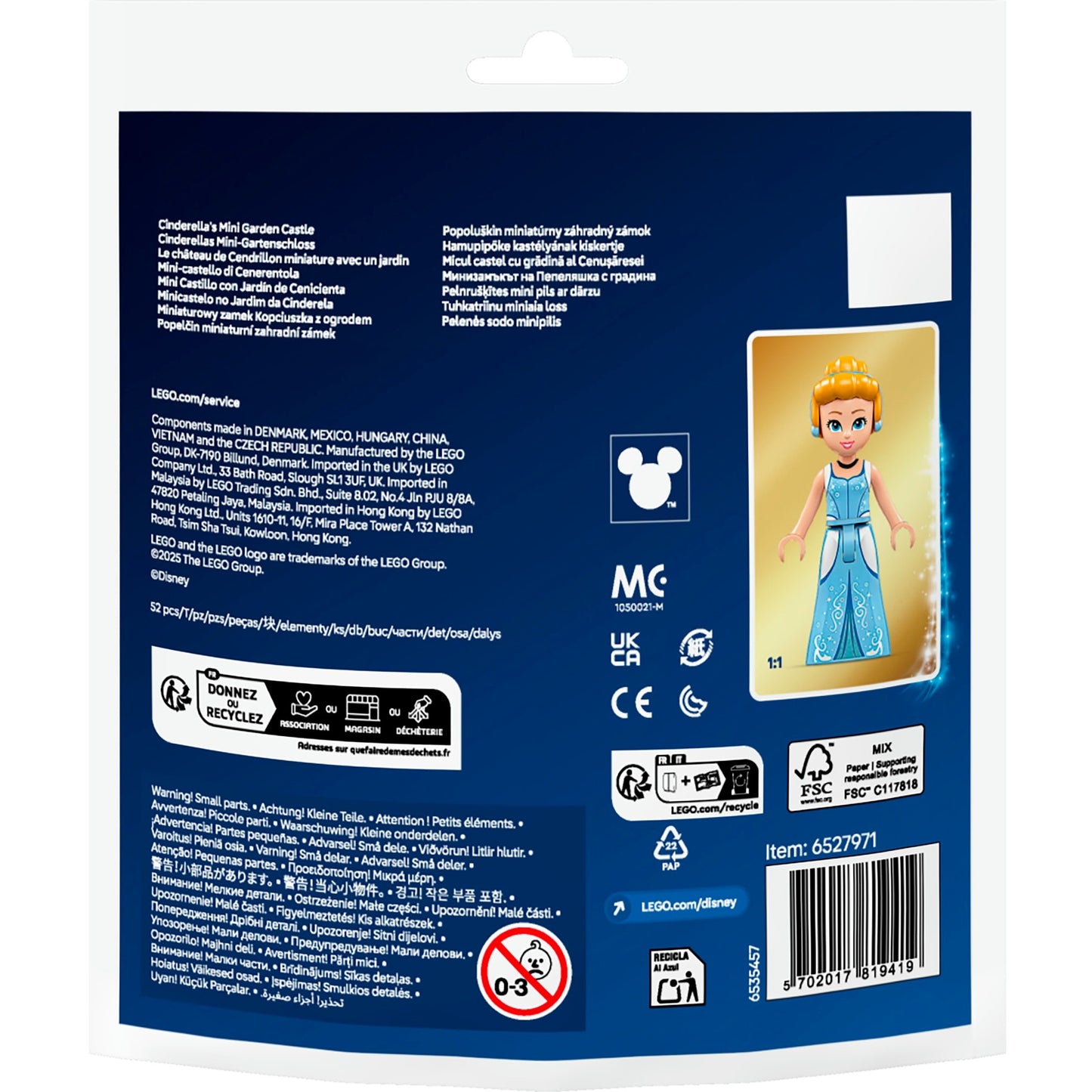 Lego disney princess - mini tuinkasteel van assepoester constructiespeelgoed (30695)