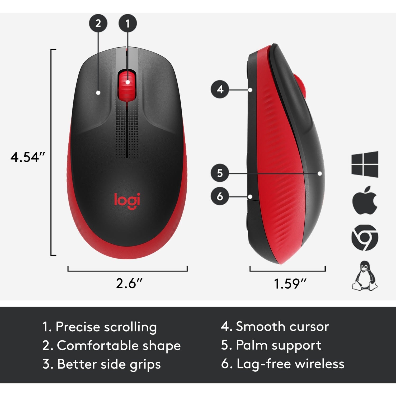 Logitech M190 Mouse wireless full-size