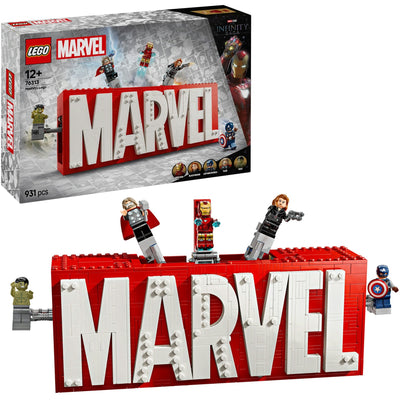 Logo e minifigure Lego Lego Super Heroes