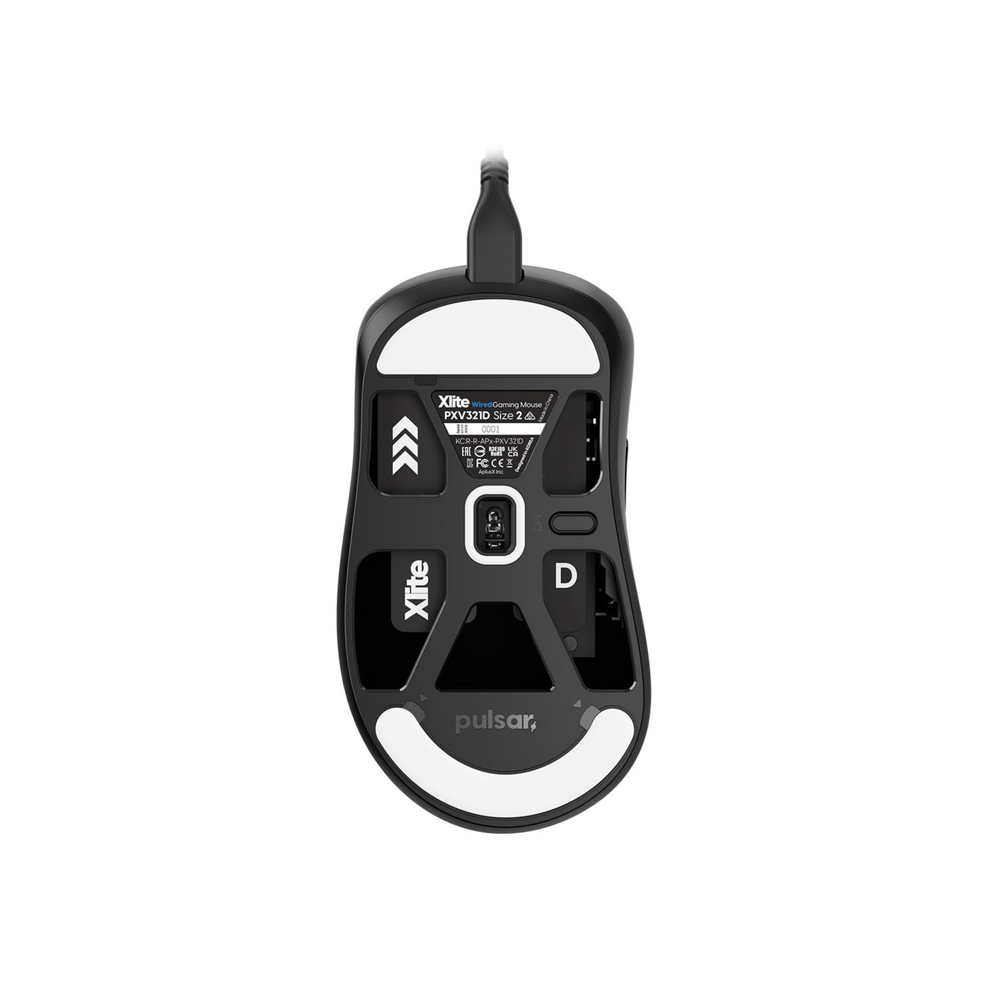 Mouse da gioco cablato medio Pulsar xlite (nero, 26000 dpi)