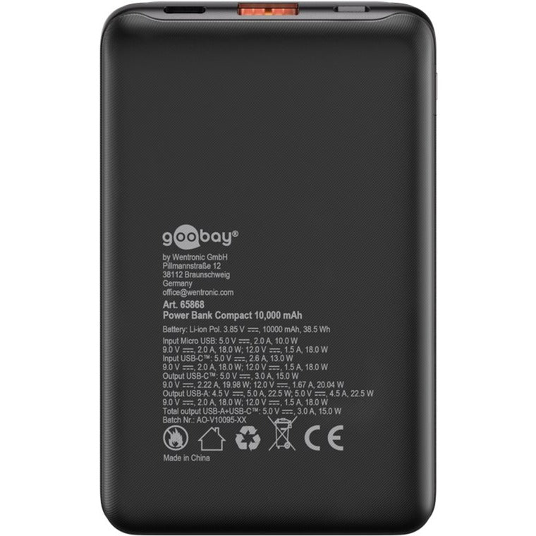 Goobay PowerBank Compact 10,000 mAh