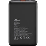 Goobay powerbank compact 10.000 mah (zwart, 10 ah, 1x usb-a, 1x usb-c, power delivery, quick charge) - afbeelding 3