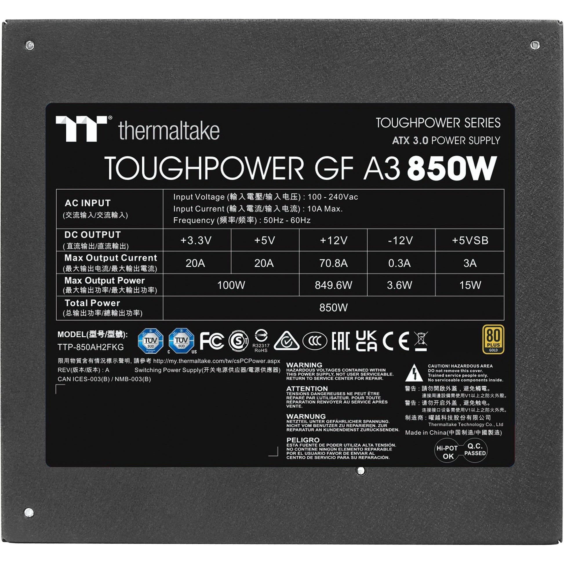 Thermaltake Toughpower GF A3 Gold 850W TT Edizione Premium