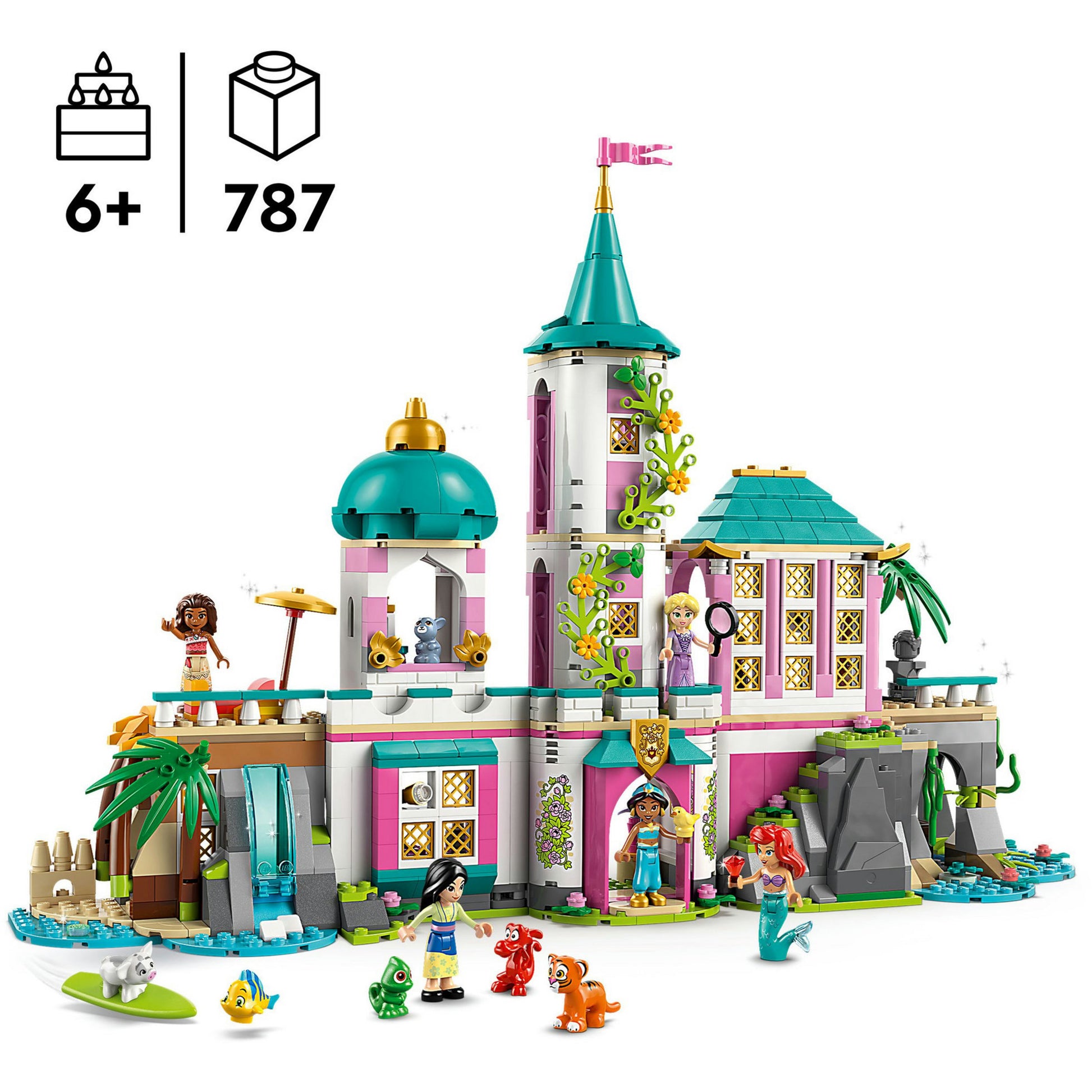Disney LEGO 43267 Castillo de princesa Princesa y mascotas reales