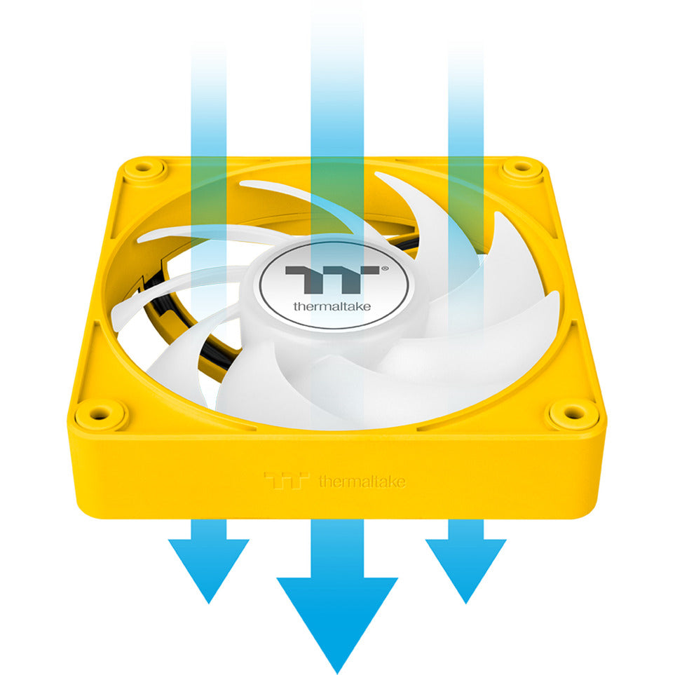 Thermaltake ct120 ex argb sync ventola di raffreddamento per PC bumblebee (pacchetto da 3 ventole) ventole per case (geel, 3 pezzi, 120 x 120 x 25 mm, pwm)