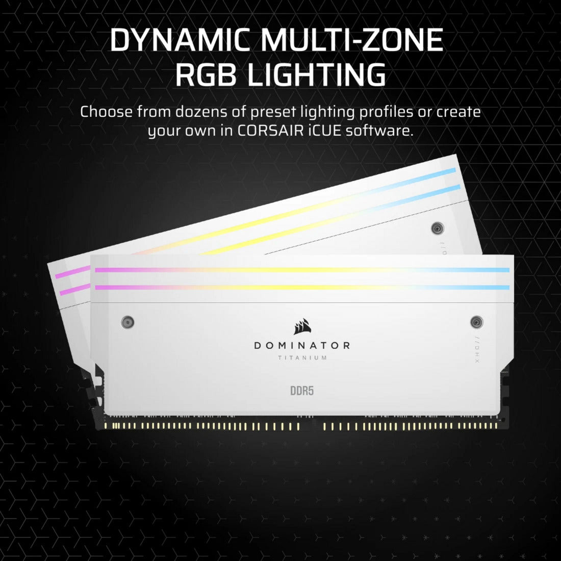 Corsair dominator titanio ddr5 kit de mejora de iluminación iluminación led (blanco, cmmplekit2w)