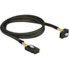 Delock mini sas sff-8087 > mini sas sff-8087 angled , 1m kabel (zwart, 83642)