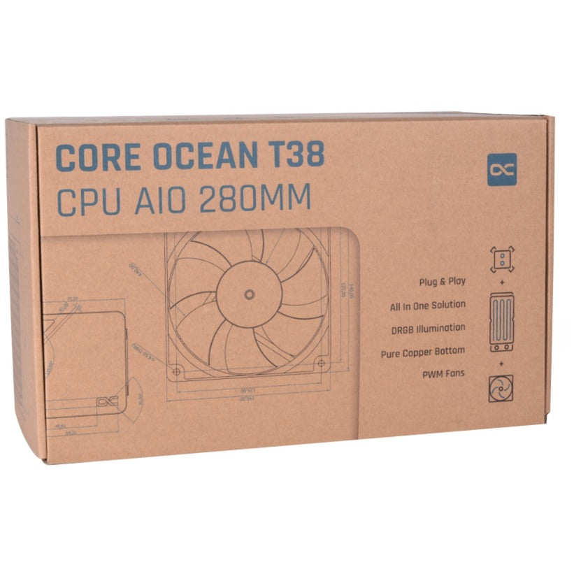 Alphacool core ocean t38 280 raffreddamento ad acqua (nero)