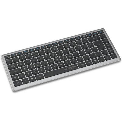 Kensington KB435 EQ rechargeable multi-device compact keyboard (gray, US-international layout (QWERTY), scissor switches, 80% (TKL), USB, 2.4 GHz, Bluetooth 5.4)