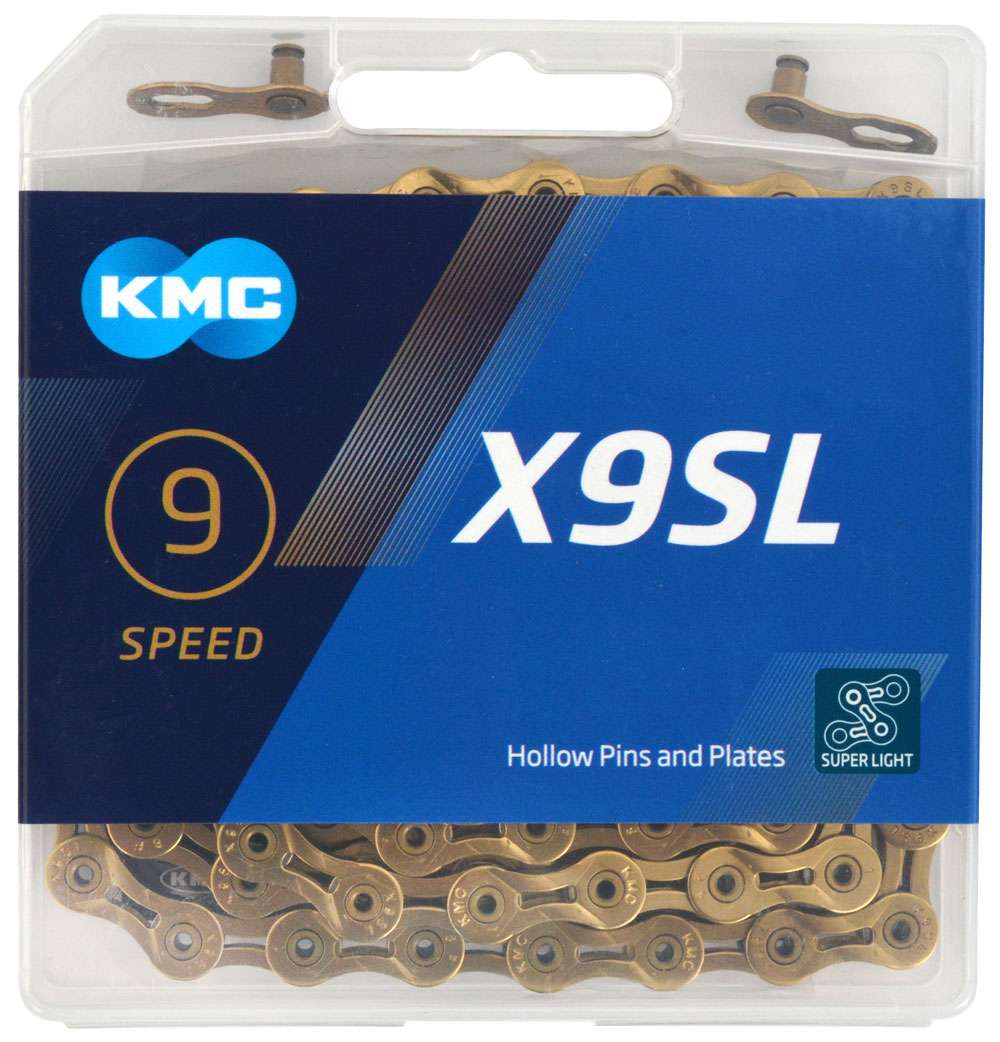Cadena de bicicletas KMC X9SL Ti-N Gold 114 Schakels