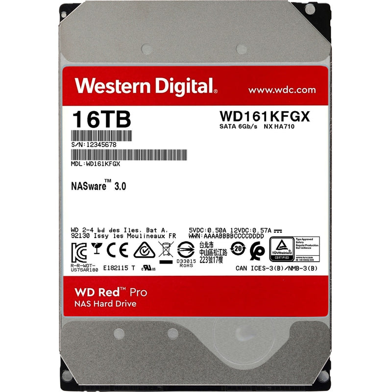 Wd red pro, 16 tb harde schijf (161kfgx, sata 600, 24 7, af)