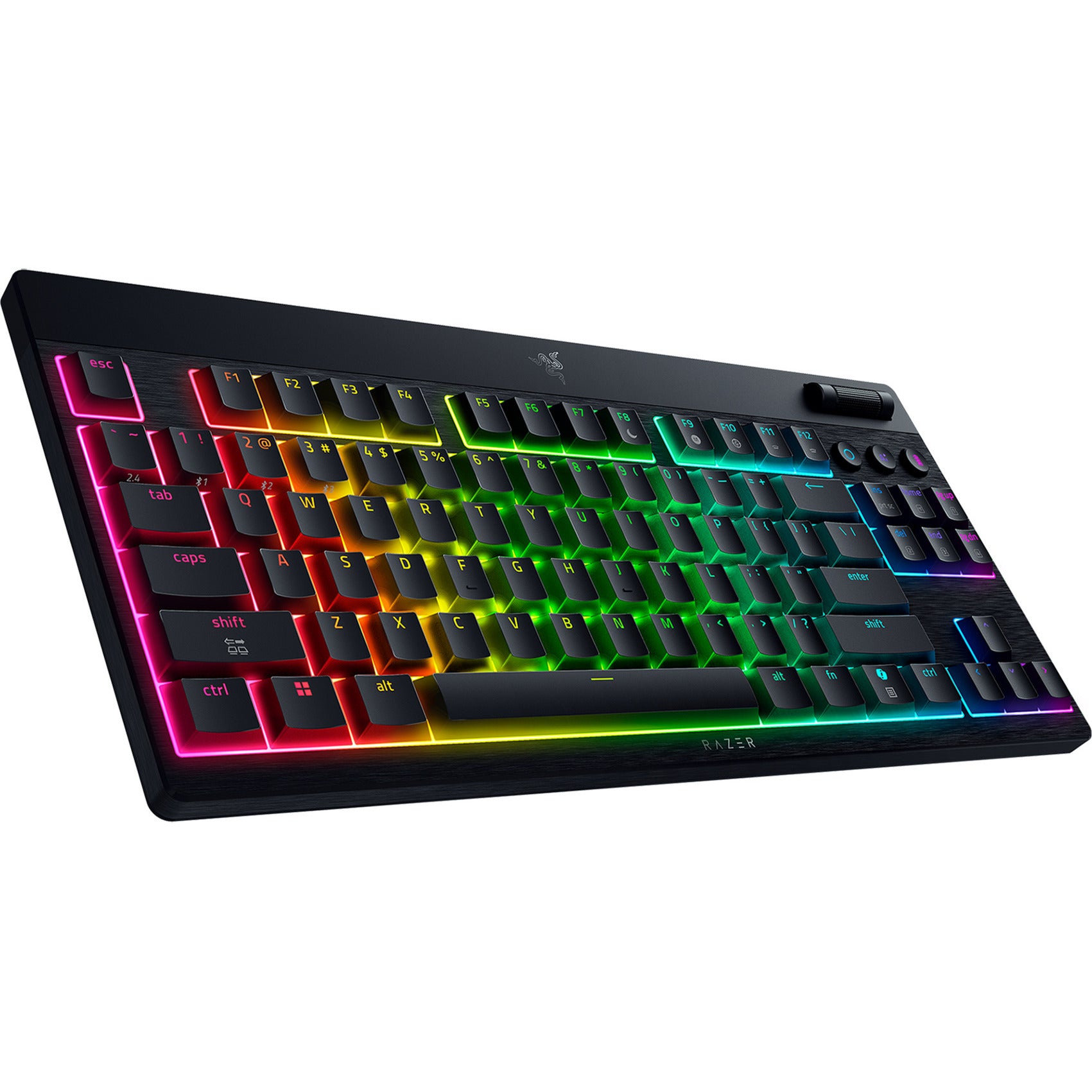 Tastiera da gioco meccanica Razer blackwidow v4 rgb a basso profilo (nera, layout americano (qwerty), arancione a basso profilo, 80% (tkl))
