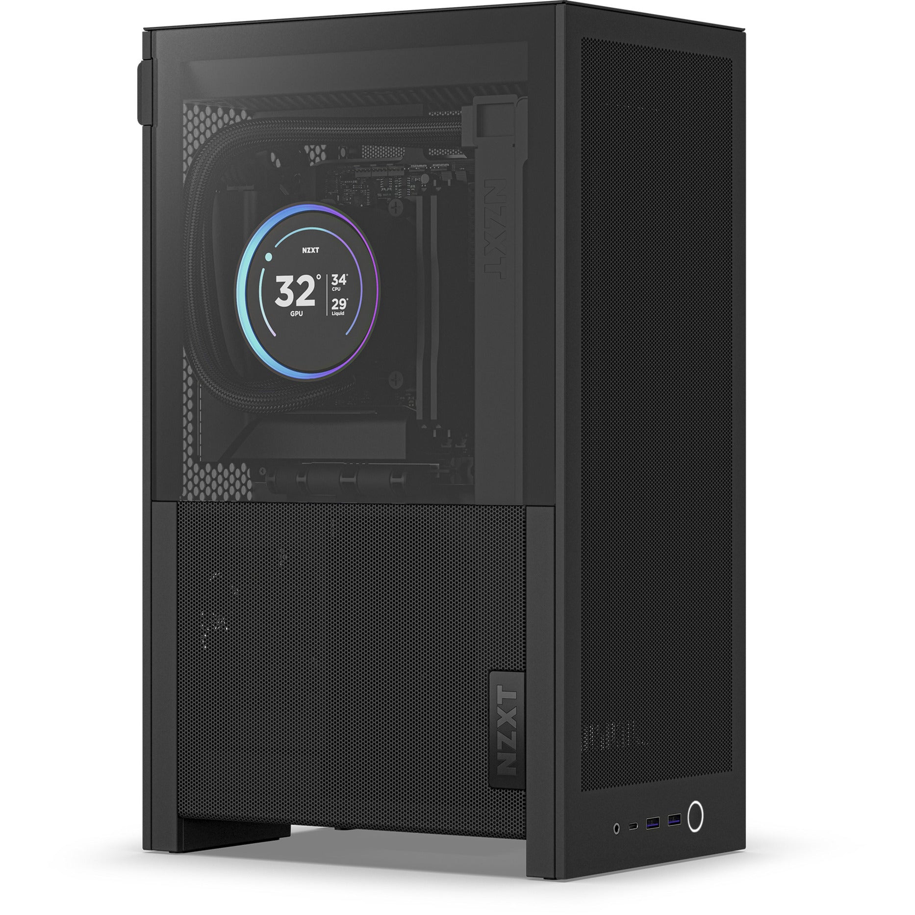 Custodia mini tower Nzxt h2 flow (nero | 2x USB-A | 1x USB-C | vetro temperato)