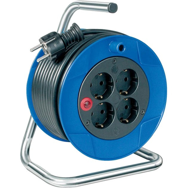 Brennenstuhl Cable Compacto Carrete de 15 metros, 4x conectado a tierra